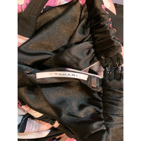 T Tahari Black & Pink Splatter Print W/ Ring Neck Dress, Size Large - Picture 7 of 7